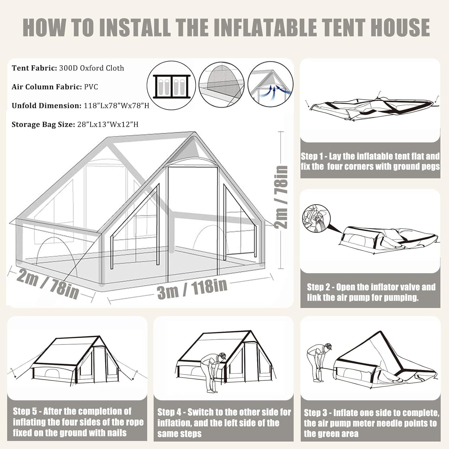 Campora™ – The All-Season Inflatable Camping Tent (Outdoor Series)