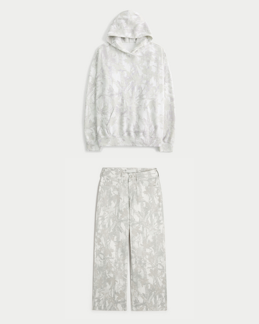 Camo Hoodie & Baggy Jean Set